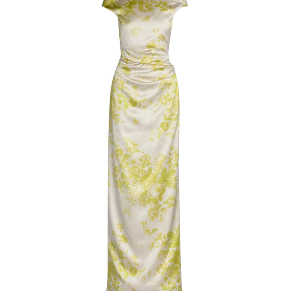 Erdem Floral Print Duchess Slashed Neckline Gown - Dresses - British Romantic Luxury at Coveti