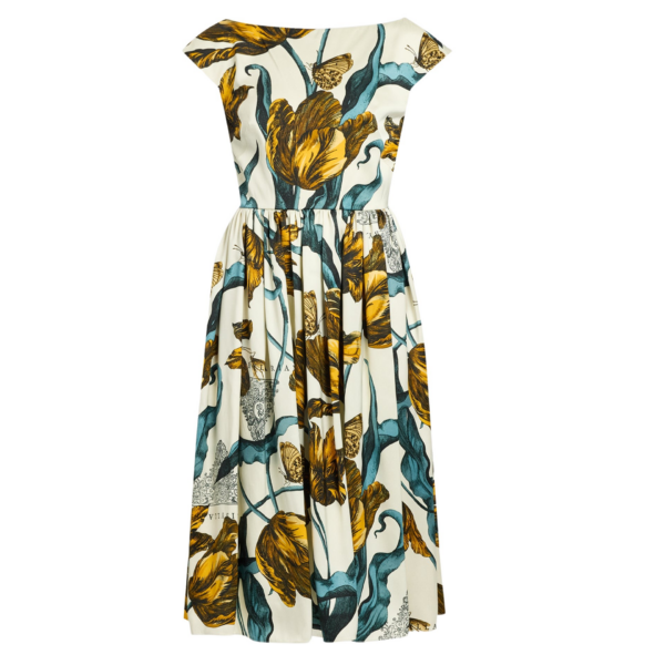 Erdem Floral Print Duchess Sleeveless Midi Dress - Dresses - British Romantic Luxury at Coveti