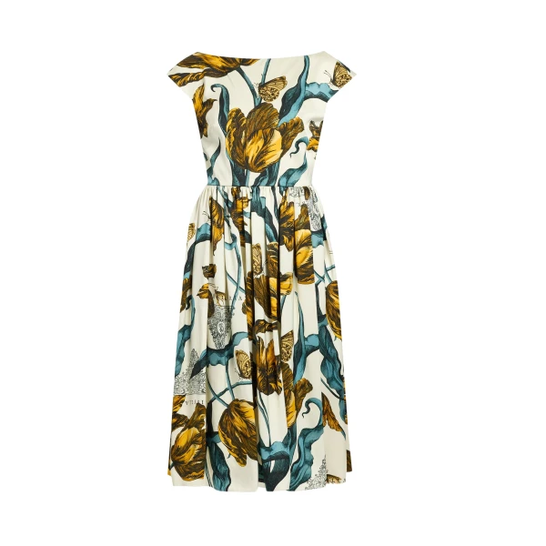Erdem Floral Print Duchess Sleeveless Midi Dress - Dresses - British Romantic Luxury at Coveti