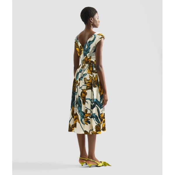 Erdem Floral Print Duchess Sleeveless Midi Dress - Dresses - British Romantic Luxury at Coveti