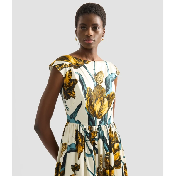Erdem Floral Print Duchess Sleeveless Midi Dress - Dresses - British Romantic Luxury at Coveti