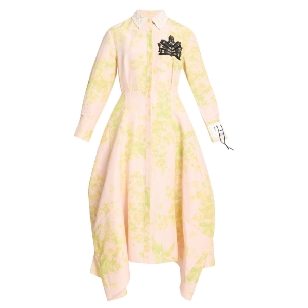 Erdem Floral Print Linen Chine Draped Midi Dress - Dresses - British Romantic Luxury at Coveti