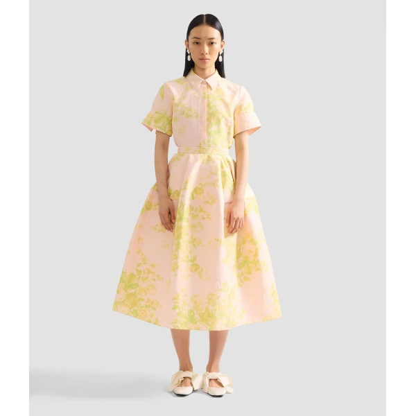 Erdem Floral Print Linen Chine Short Sleeve Shirt - Tops - British Romantic Luxury at Coveti