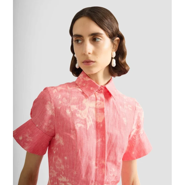 Erdem Floral Print Linen Chine Midi Shirt Dress - Dresses - British Romantic Luxury at Coveti