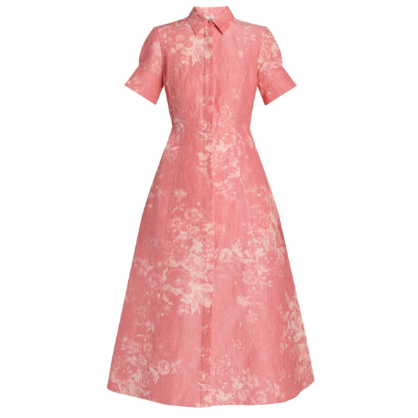 Erdem Floral Print Linen Chine Midi Shirt Dress - Dresses - British Romantic Luxury at Coveti