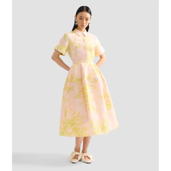 Erdem Floral Print Linen Chine Short Sleeve Shirt - Tops - British Romantic Luxury at Coveti