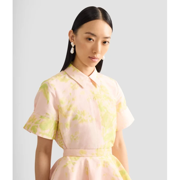 Erdem Floral Print Linen Chine Short Sleeve Shirt - Tops - British Romantic Luxury at Coveti