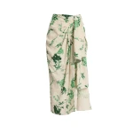 Erdem Floral Print Linen Drape Midi Skirt - Skirts - British Romantic Luxury at Coveti