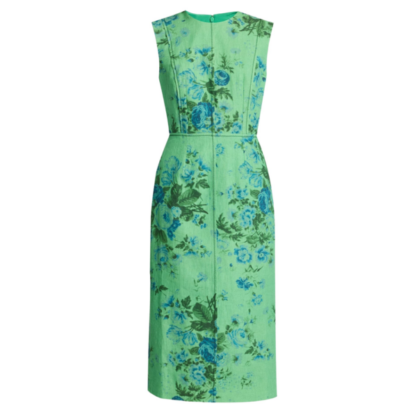 Erdem Floral Print Linen Pencil Midi Dress - Dresses - British Romantic Luxury at Coveti