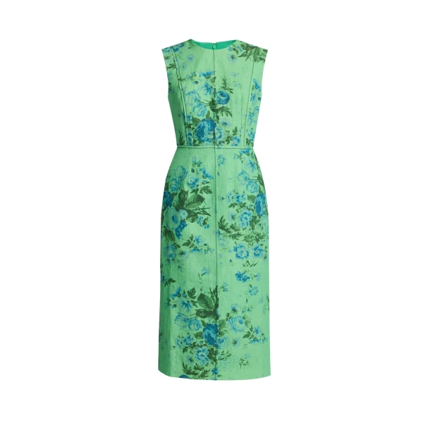 Erdem Floral Print Linen Pencil Midi Dress - Dresses - British Romantic Luxury at Coveti