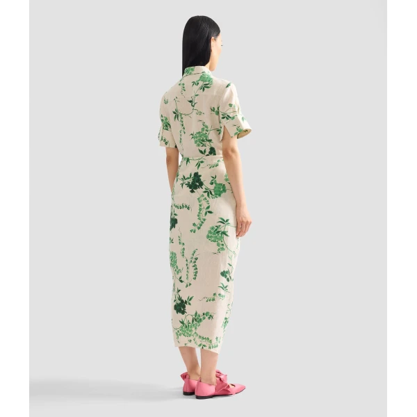 Erdem Floral Print Linen Short Sleeve Shirt - Tops - British Romantic Luxury at Coveti