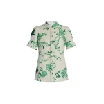 Erdem Floral Print Linen Short Sleeve Shirt - Tops - British Romantic Luxury at Coveti