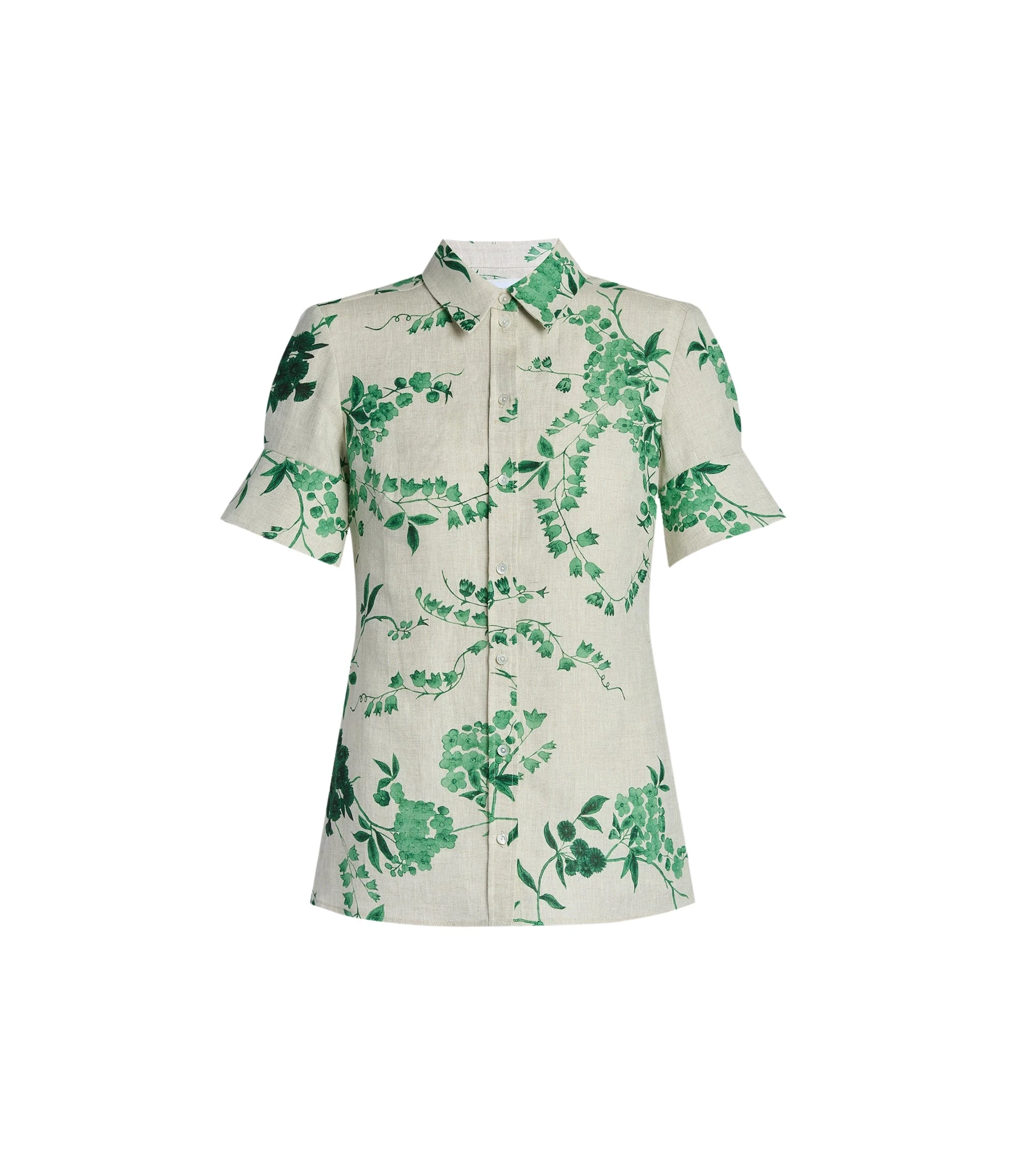 Erdem-Floral-Print-Linen-Short-Sleeve-Shirt-coveti76382_nobg Erdem Floral Print Linen Short Sleeve Shirt - Tops - British Romantic Luxury at Coveti