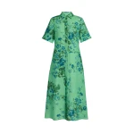 Erdem Floral Print Linen Tie Waist Midi Shirt Dress - Dresses - British Romantic Luxury at Coveti