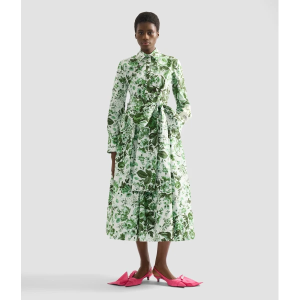 Erdem Floral Print Long Sleeve Shirt Dress - Dresses - British Romantic Luxury at Coveti
