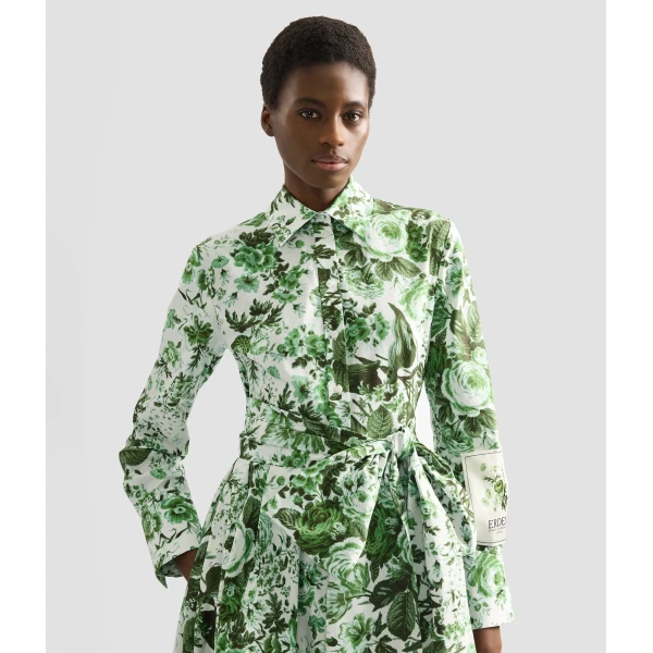 Erdem Floral Print Long Sleeve Shirt Dress - Dresses - British Romantic Luxury at Coveti