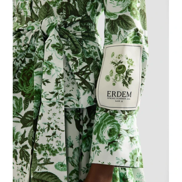 Erdem Floral Print Long Sleeve Shirt Dress - Dresses - British Romantic Luxury at Coveti