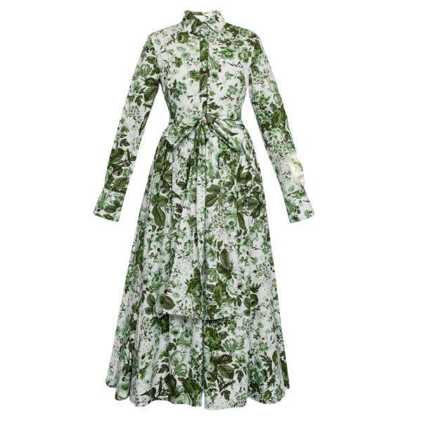 Erdem Floral Print Long Sleeve Shirt Dress - Dresses - British Romantic Luxury at Coveti