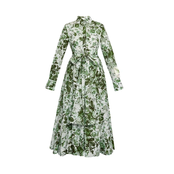 Erdem Floral Print Long Sleeve Shirt Dress - Dresses - British Romantic Luxury at Coveti