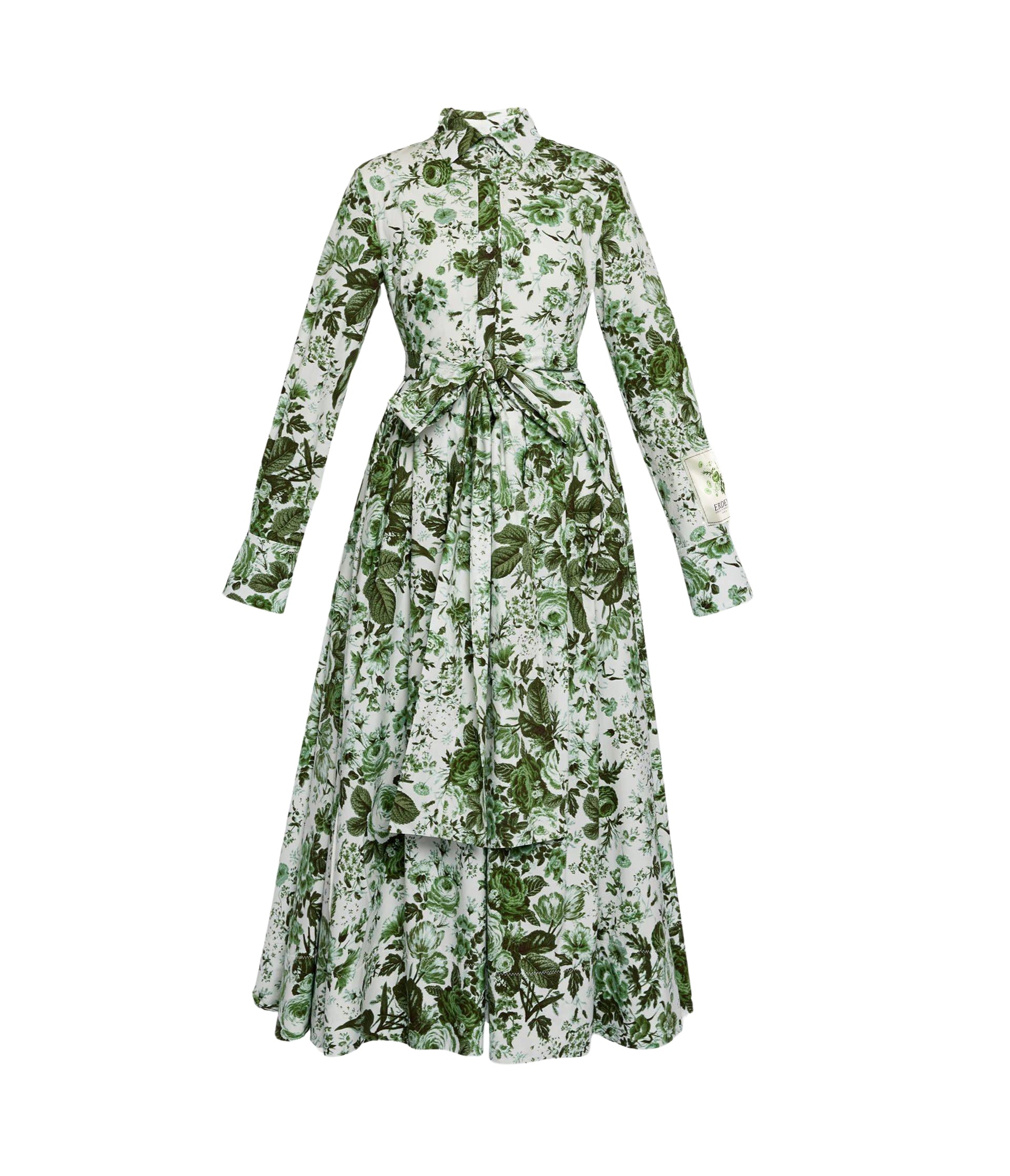Erdem Floral Print Long Sleeve Shirt Dress