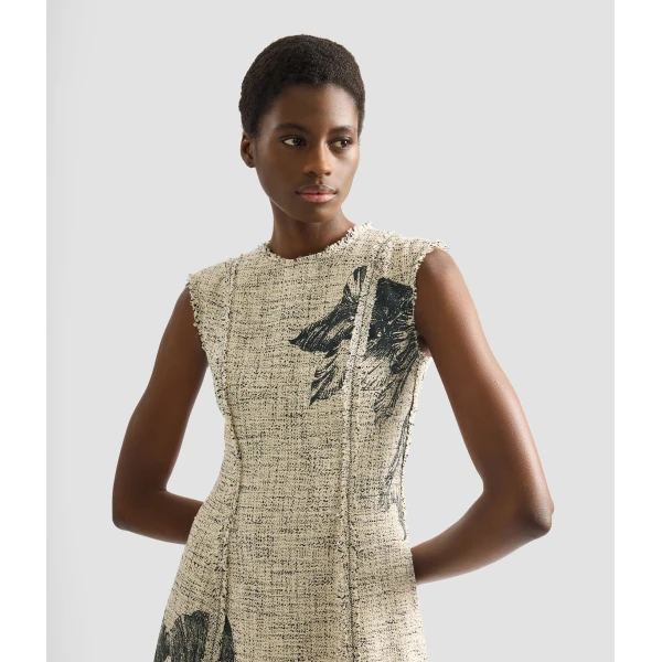 Erdem Floral Print Mouline Tweed Sleeveless Midi Dress - Dresses - British Romantic Luxury at Coveti