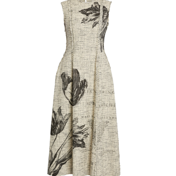 Erdem Floral Print Mouline Tweed Sleeveless Midi Dress - Dresses - British Romantic Luxury at Coveti