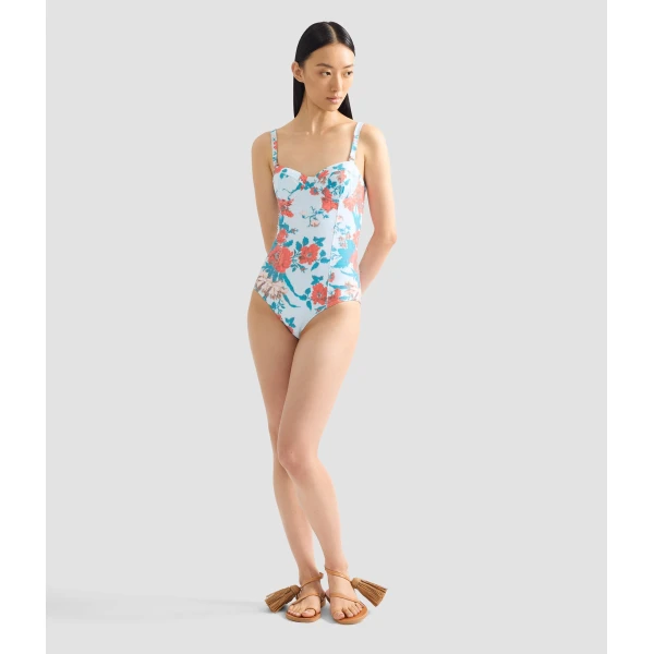 Erdem Floral Print One Piece Swimsuit - Beachwear - British Romantic Luxury at Coveti