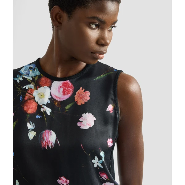 Erdem Floral Print Panel Sleeveless Jumper - Knitwear - British Romantic Luxury at Coveti