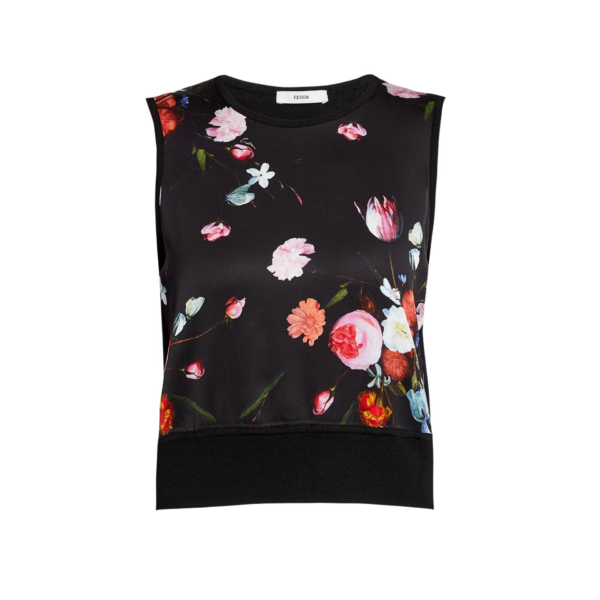 Erdem Floral Print Panel Sleeveless Jumper - Knitwear - British Romantic Luxury at Coveti