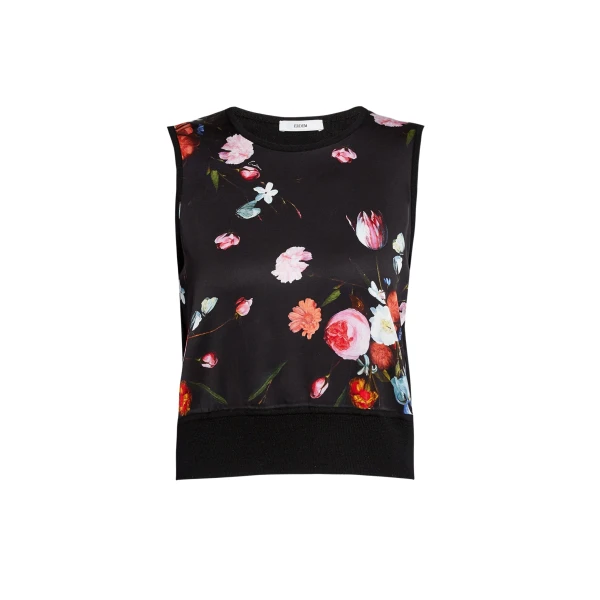 Erdem Floral Print Panel Sleeveless Jumper - Knitwear - British Romantic Luxury at Coveti
