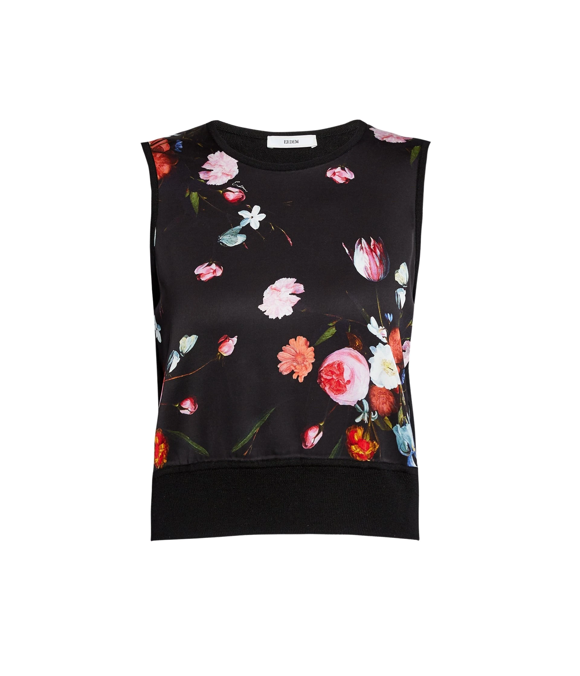 Erdem-Floral-Print-Panel-Sleeveless-Jumper-coveti33749_nobg Erdem Floral Print Panel Sleeveless Jumper - Knitwear - British Romantic Luxury at Coveti