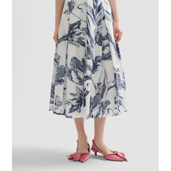 Erdem Floral Print Pleated Midi Skirt - Skirts - British Romantic Luxury at Coveti