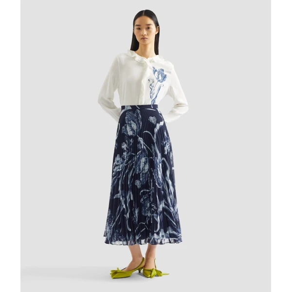 Erdem Floral Print Crepe De Chine Long Sleeve Shirt - Tops - British Romantic Luxury at Coveti