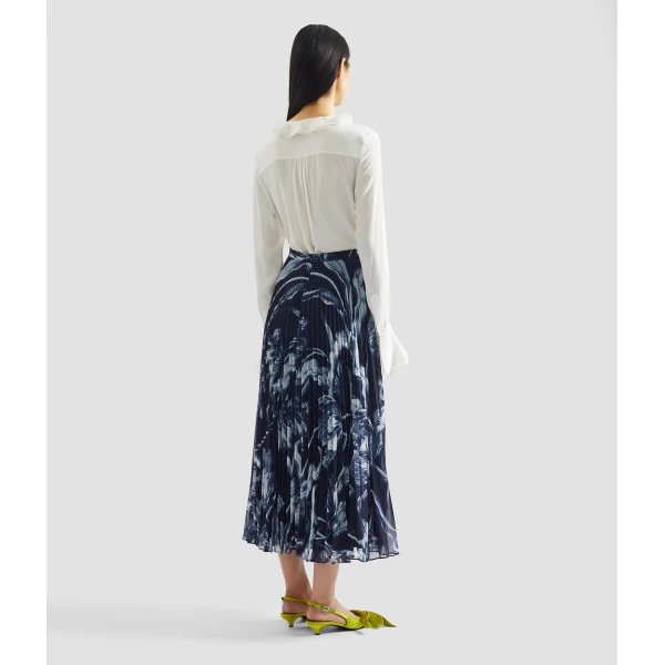 Erdem Floral Print Pleated Voile Midi Skirt - Skirts - British Romantic Luxury at Coveti