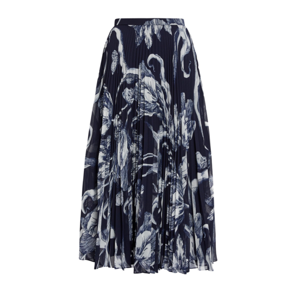 Erdem Floral Print Pleated Voile Midi Skirt - Skirts - British Romantic Luxury at Coveti