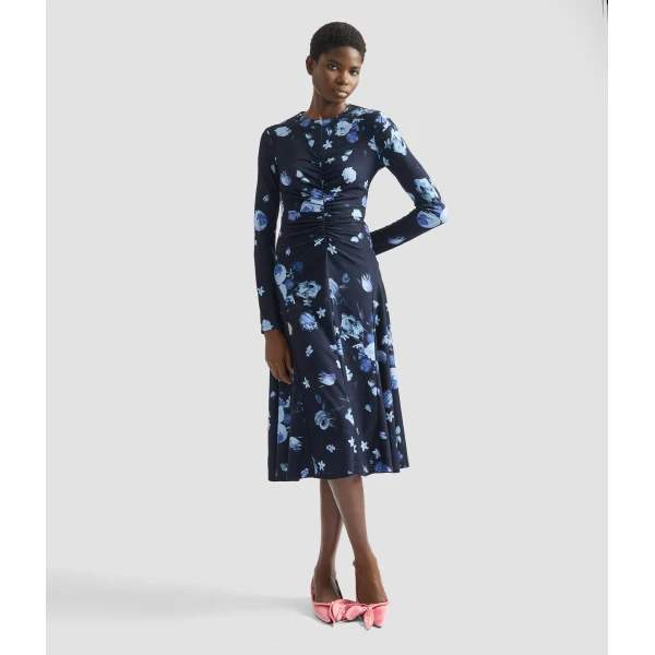 Erdem Floral Print Ponte Jersey Long Sleeve Midi Dress - Dresses - British Romantic Luxury at Coveti