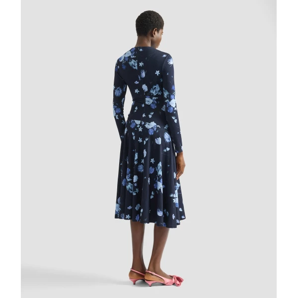 Erdem Floral Print Ponte Jersey Long Sleeve Midi Dress - Dresses - British Romantic Luxury at Coveti