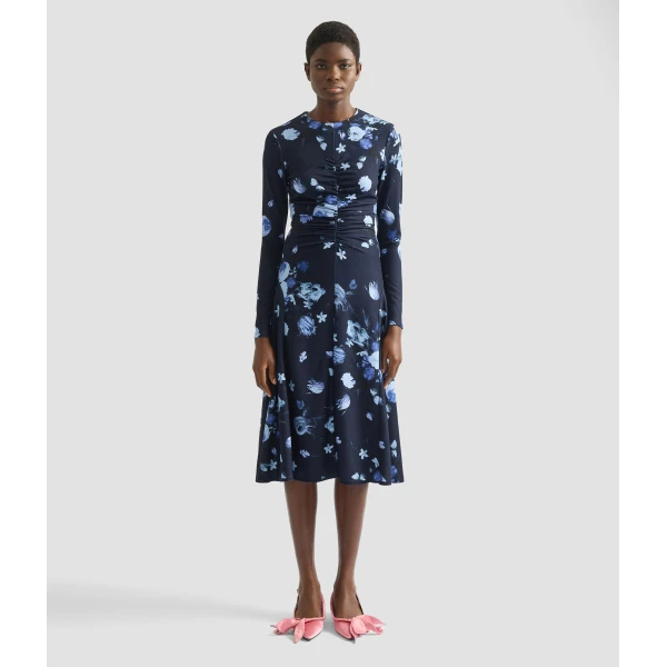 Erdem Floral Print Ponte Jersey Long Sleeve Midi Dress - Dresses - British Romantic Luxury at Coveti