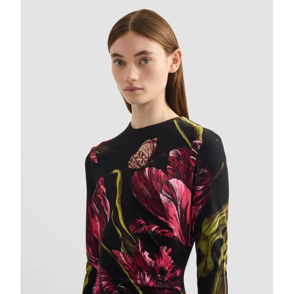 Erdem Floral Print Ponte Jersey Long Sleeve Midi Dress - Dresses - British Romantic Luxury at Coveti