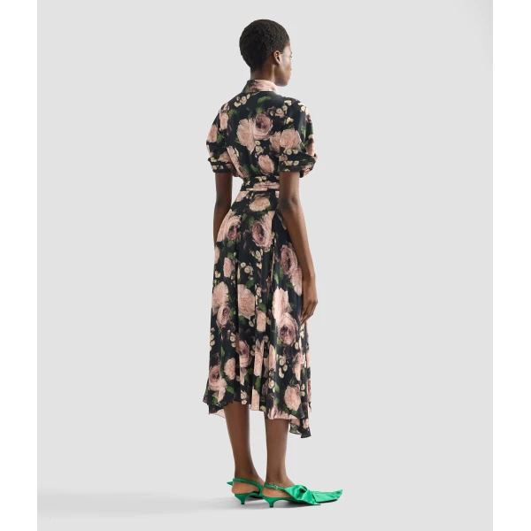 Erdem Floral Print Short Sleeve Midi Dress - Dresses - British Romantic Luxury at Coveti