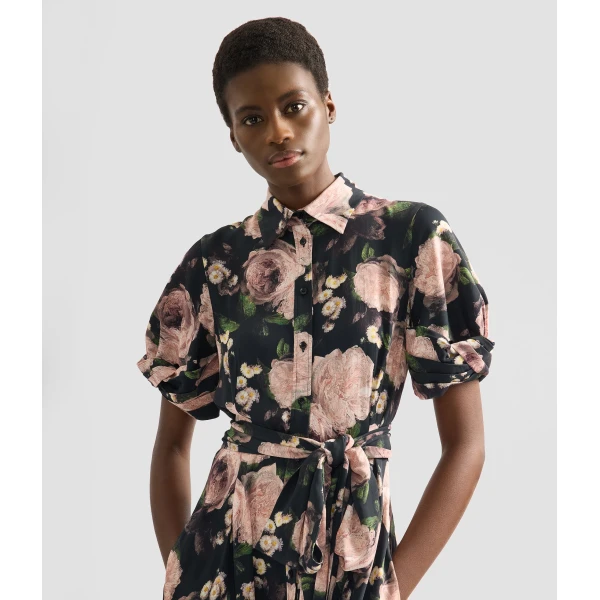 Erdem Floral Print Short Sleeve Midi Dress - Dresses - British Romantic Luxury at Coveti
