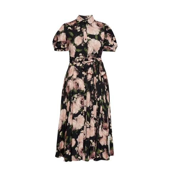 Erdem Floral Print Short Sleeve Midi Dress - Dresses - British Romantic Luxury at Coveti