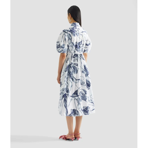 Erdem Floral Print Short Sleeve Shirt Dress - Dresses - British Romantic Luxury at Coveti