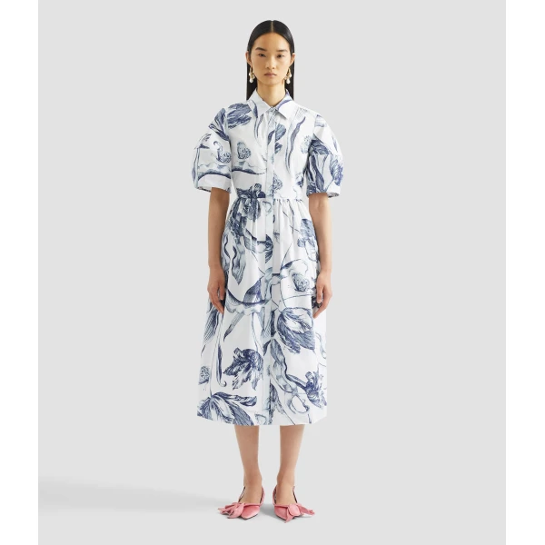 Erdem Floral Print Short Sleeve Shirt Dress - Dresses - British Romantic Luxury at Coveti