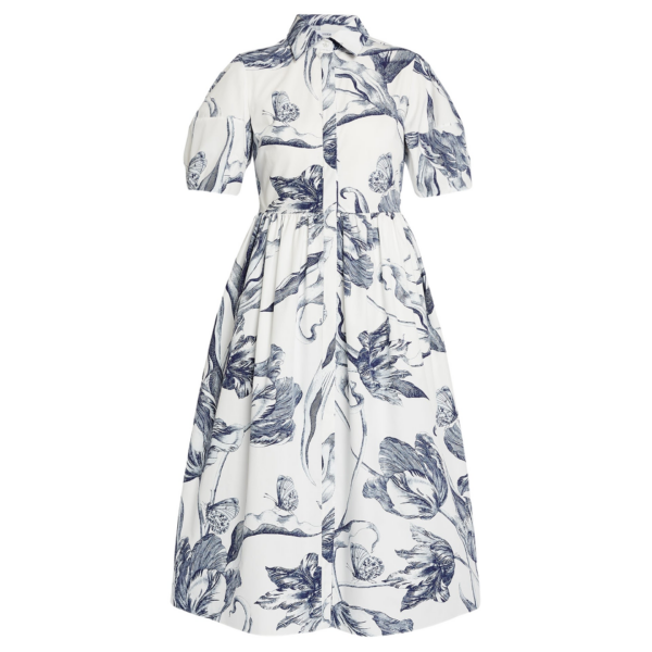 Erdem Floral Print Short Sleeve Shirt Dress - Dresses - British Romantic Luxury at Coveti
