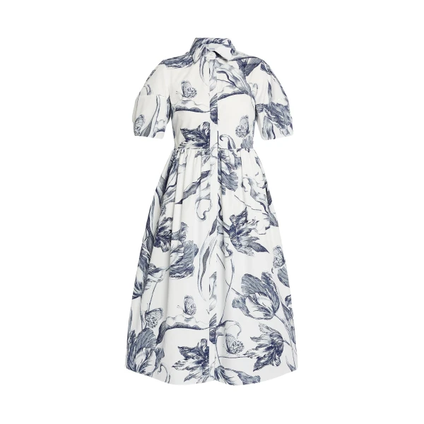Erdem Floral Print Short Sleeve Shirt Dress - Dresses - British Romantic Luxury at Coveti