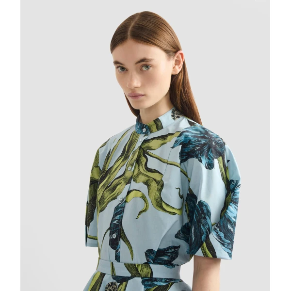 Erdem Floral Print Short Sleeve Shirt - Tops - British Romantic Luxury at Coveti
