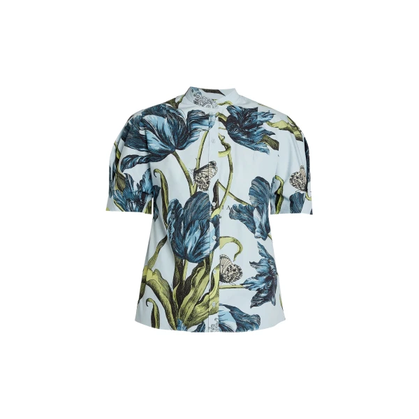 Erdem Floral Print Short Sleeve Shirt - Tops - British Romantic Luxury at Coveti