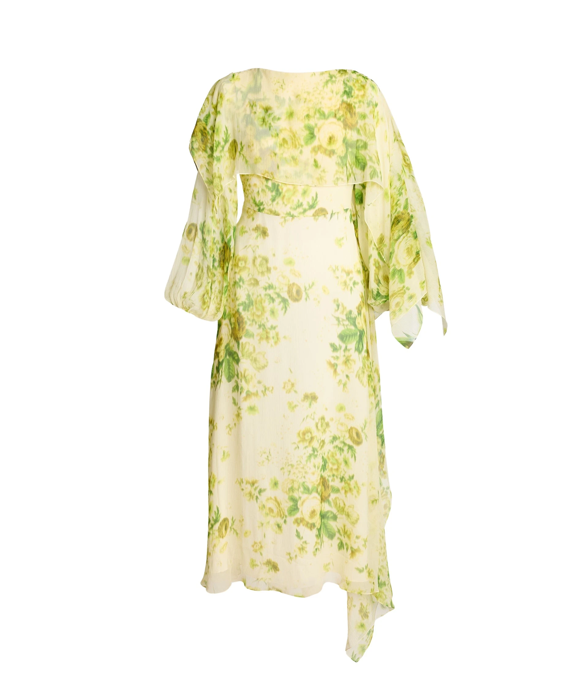Erdem Floral Print Silk Creponne Draped Midi Dress - Dresses - British Romantic Luxury at Coveti