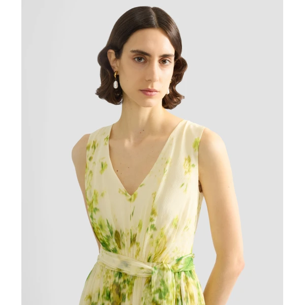 Erdem Floral Print Silk Creponne Sleeveless Gown, view 4